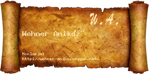 Wehner Anikó névjegykártya