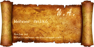 Wehner Anikó névjegykártya